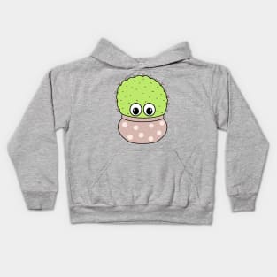 Cute Cactus Design #327: Chunky Cactus In Polka Dot Jar Kids Hoodie